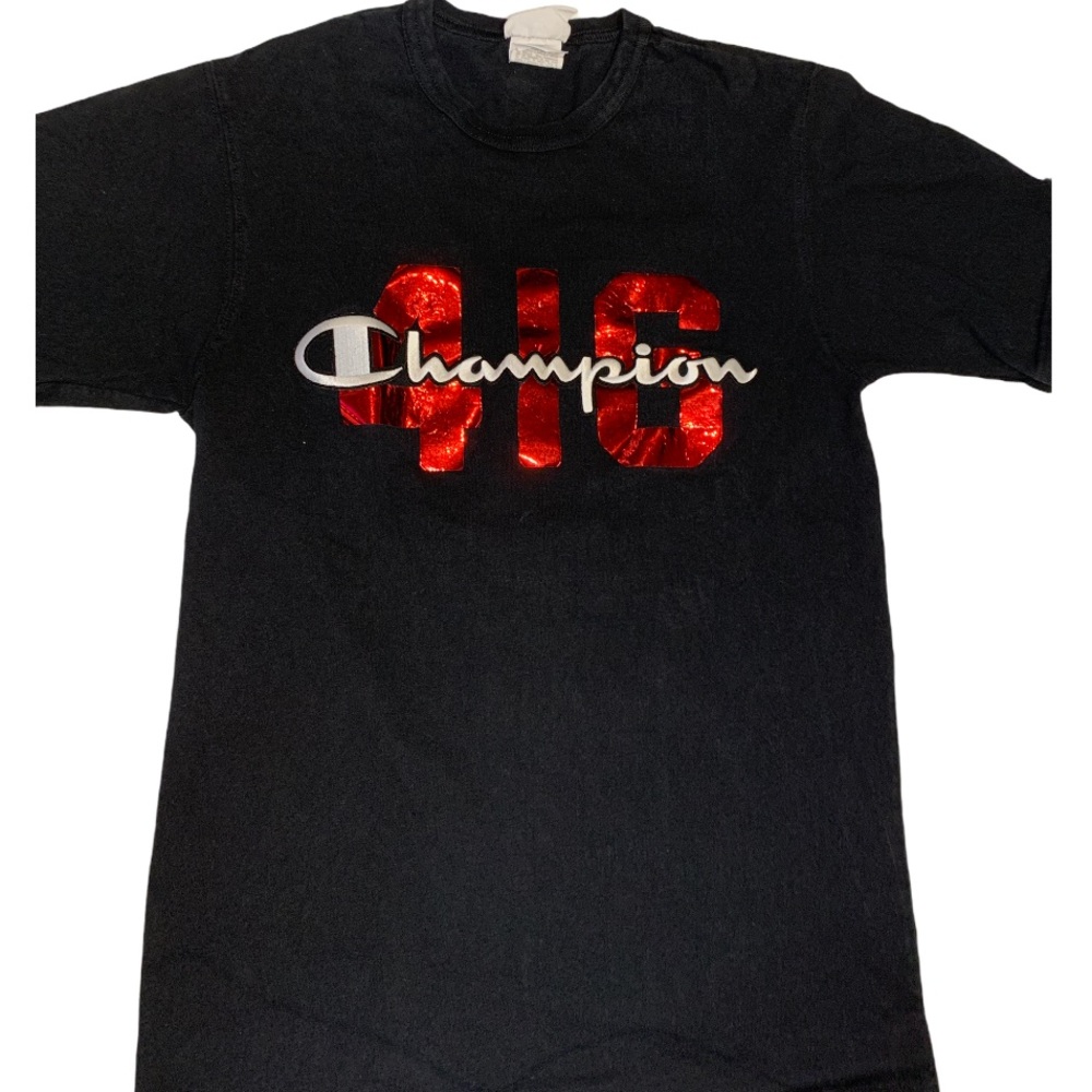 Champion Men’s Black “416” Red Foil #’s Size Small - Picture 2 of 4